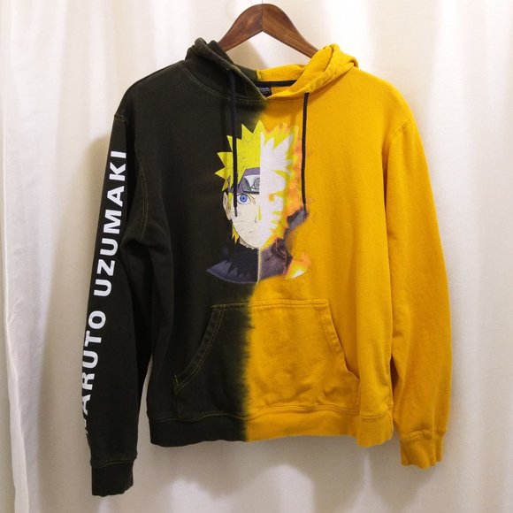 Hot Topic Tops - Naruto Uzumaki Yellow Black Hoodie - Sz Med